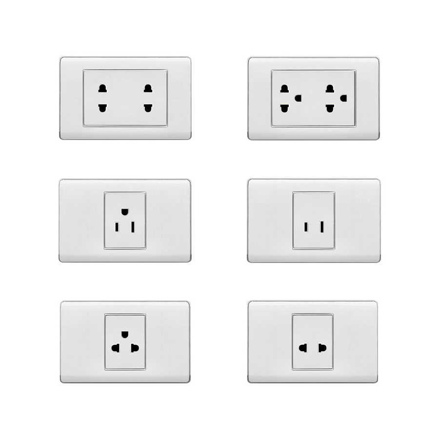 Good Quality 118S3 US Standard Multi Function Home Outlet TEL LAN Push Button Wall Switches And Sockets