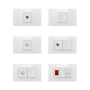 T series -Acrylic Panel Modern Home Switches US Standard Electrical Outlet Bell Wall Switch and TEL/LAN USB Socket