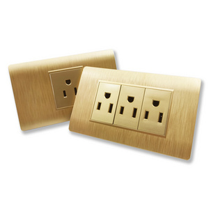 Luxury PC Panel  Electric interruptor  US standard light home wall switch 9 pins socket outlet electrical