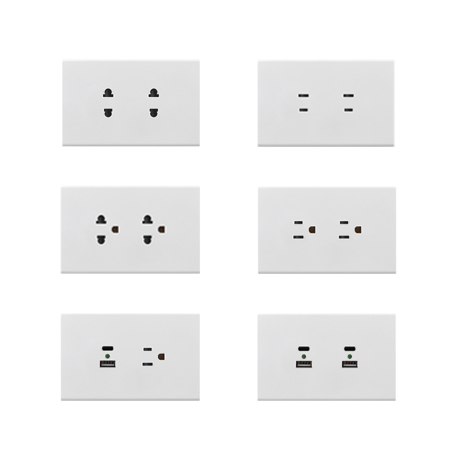 New 118-X3 1 Gang With Socket Usb Light Switch PC Panel American Home Electric Wall Switches and Sockets