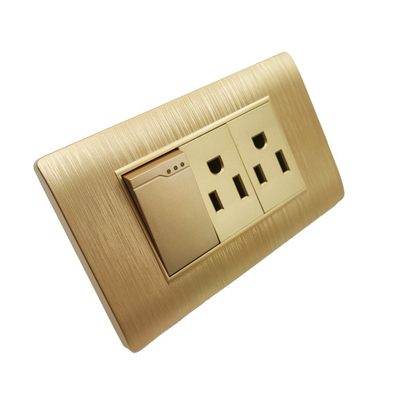 High Quality South American Wall socket outlets  Electric interruptor Light Switch 1 Gang Switch 6 Hole Outlet