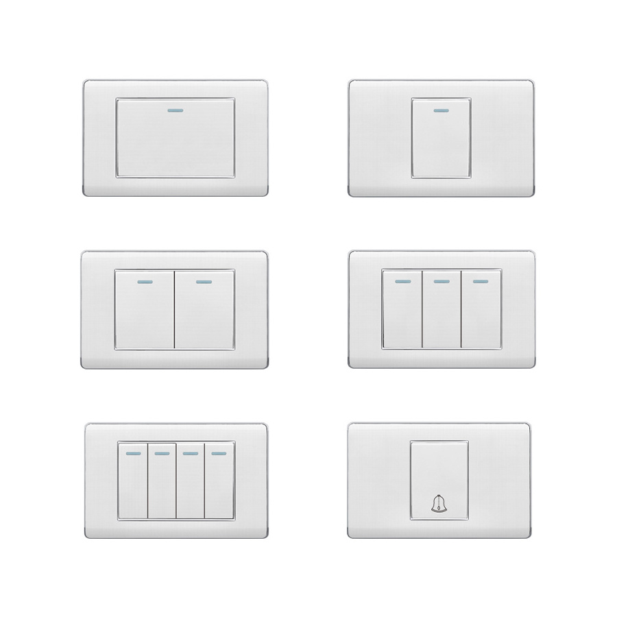 Good Quality 118S3 US Standard Multi Function Home Outlet TEL LAN Push Button Wall Switches And Sockets