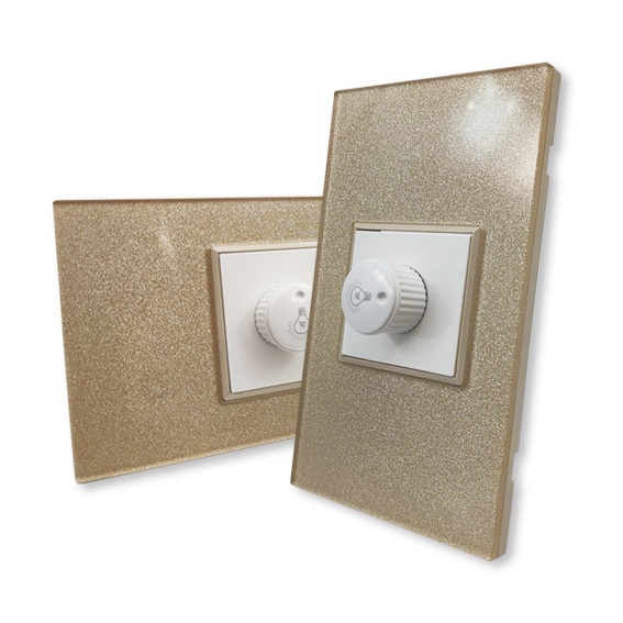 Luxury Acrylic Glass Plate high quality wall switch AC 220v light dimmer switch speed regulator