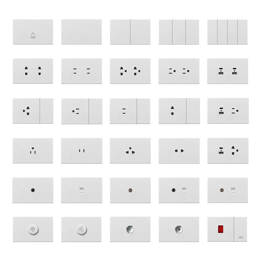 New 118-X3 1 Gang With Socket Usb Light Switch PC Panel American Home Electric Wall Switches and Sockets