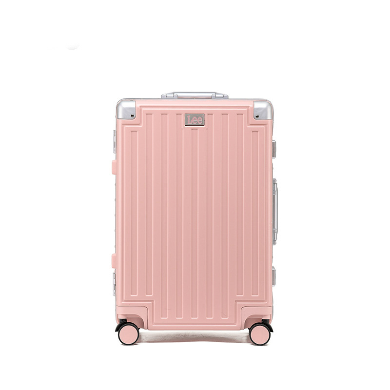 Trolley case 20/24/26/28 inch business travel case aluminum frame mount case password box leather