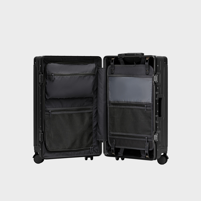 Trolley case 20/24/26/28 inch business travel case aluminum frame mount case password box leather