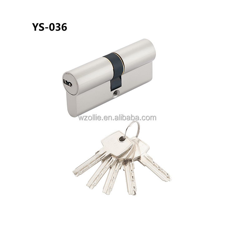 High quality security anti snap double open brass cylinder lock with keys