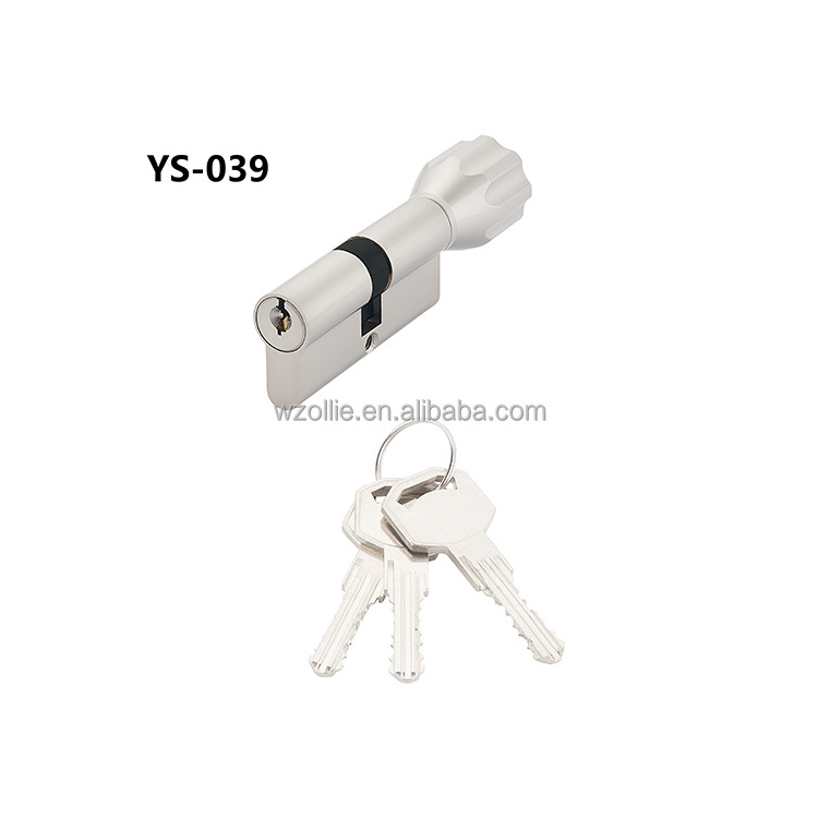 High quality security anti snap double open brass cylinder lock with keys