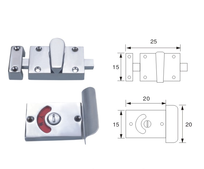 Zinc alloy SN CP Bathroom Accessories Stainless Steel Washroom Indicator Thumb Turn Toilet Door Lock