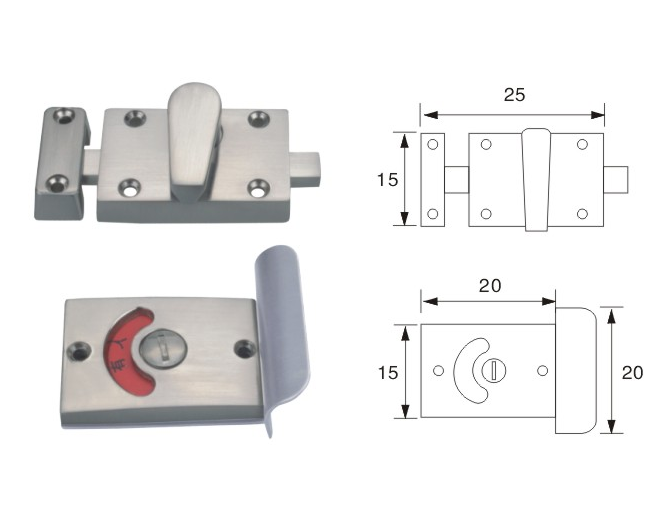 Zinc alloy SN CP Bathroom Accessories Stainless Steel Washroom Indicator Thumb Turn Toilet Door Lock