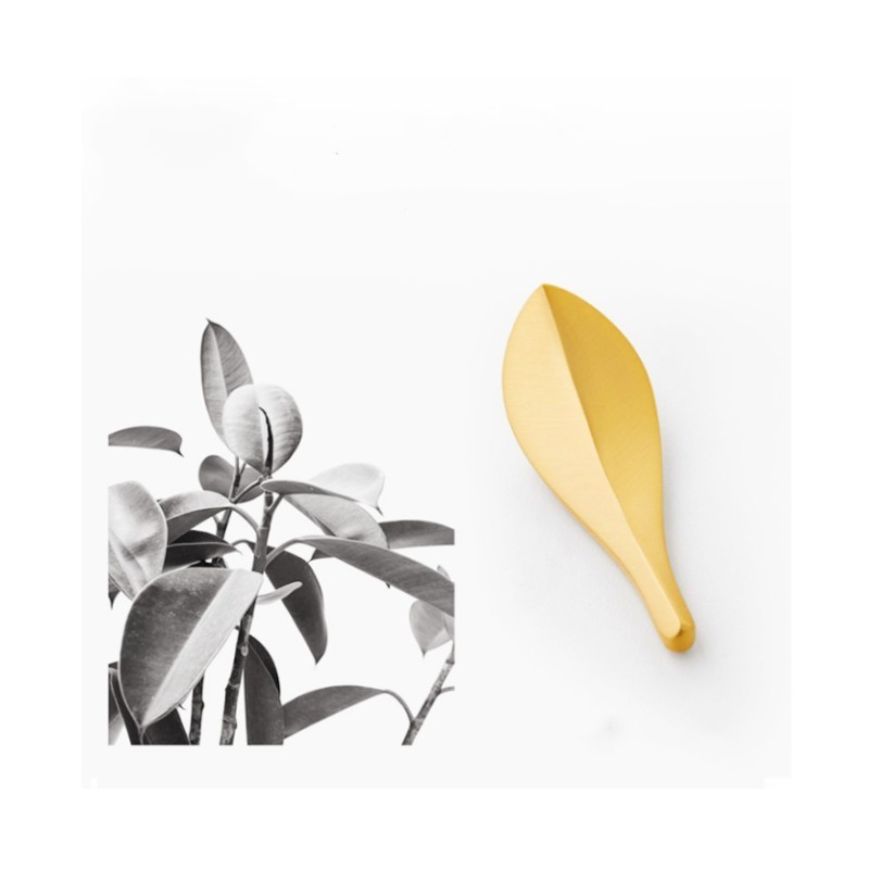 Golden loquat leaf handle cabinet bathroom creative drawer wardrobe luxury cabinet handle