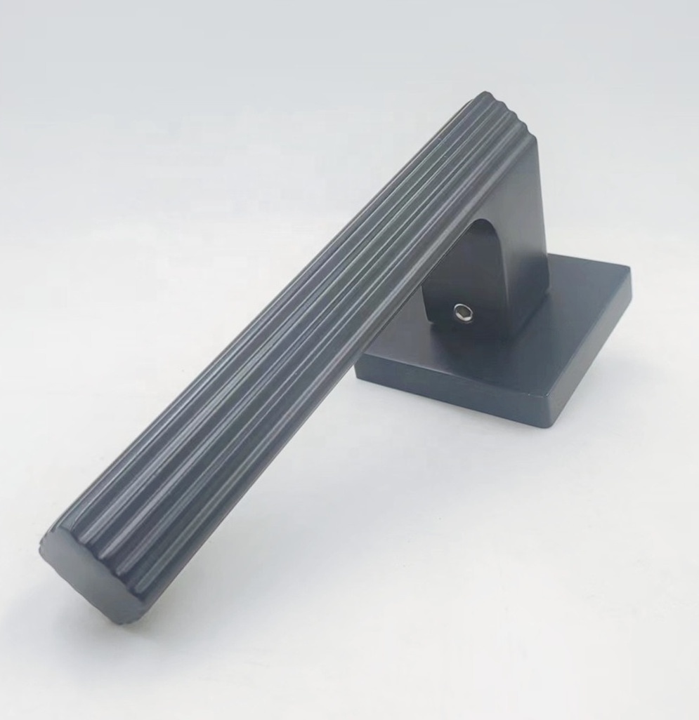 Internal Black Lever Square Matt Black Zinc Aluminum Privacy Door Handle