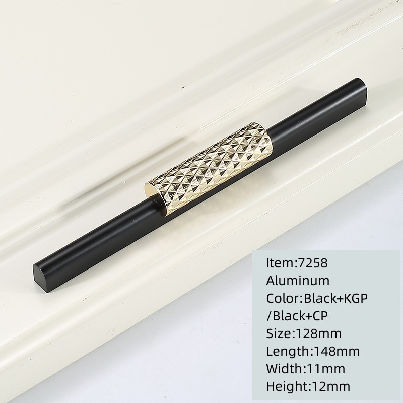 Ollie 128mm 160mm  aluminium black profile extrusion long drawer Aluminum pull gold metal kitchen cabinet handle