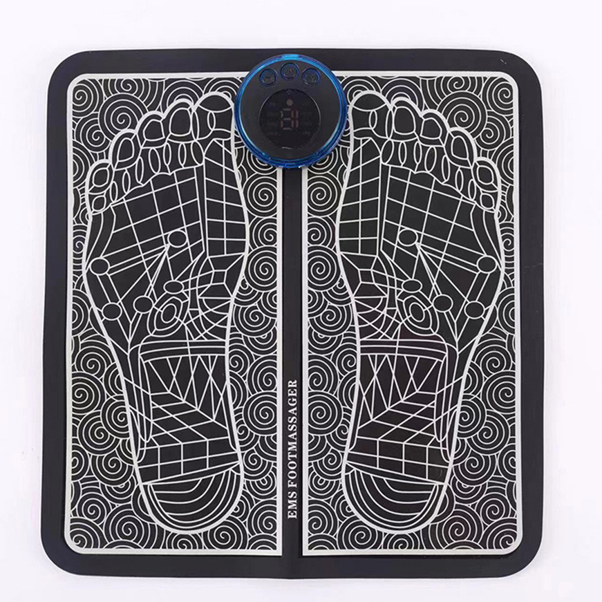 Folding Electric Reflexology Biological Electromagnetic Wave Foot Massager Black Foot Massage Pad Ems Foot Massager Mat