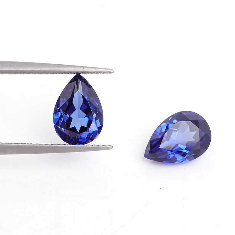 pear cut Beautiful Blue Sapphire loose stone custom for jewelry making Lab Grown Gemstone Synthetic Ruby Stone diamond