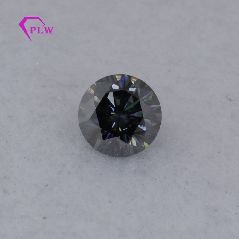 Round diamond cut charcoal grey 1carat black moissanite price per carat