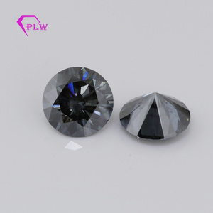 Round diamond cut charcoal grey 1carat black moissanite price per carat