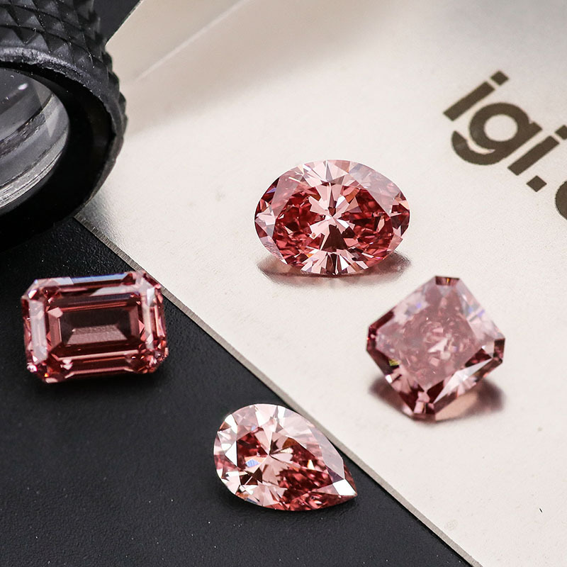 factory price per carat lab created radiant cut 1.5ct to 2ct fancy pink lab grown diamond for jewelry making