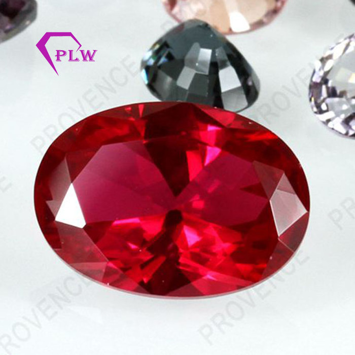 Faceted Oval Synthetic Corundum Myanmar Ruby For Imitation Jewelry