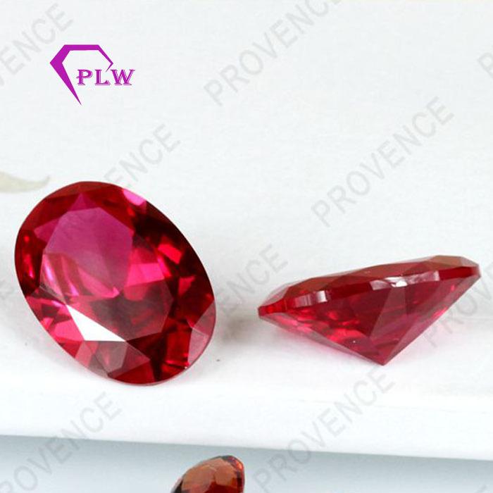 Faceted Oval Synthetic Corundum Myanmar Ruby For Imitation Jewelry