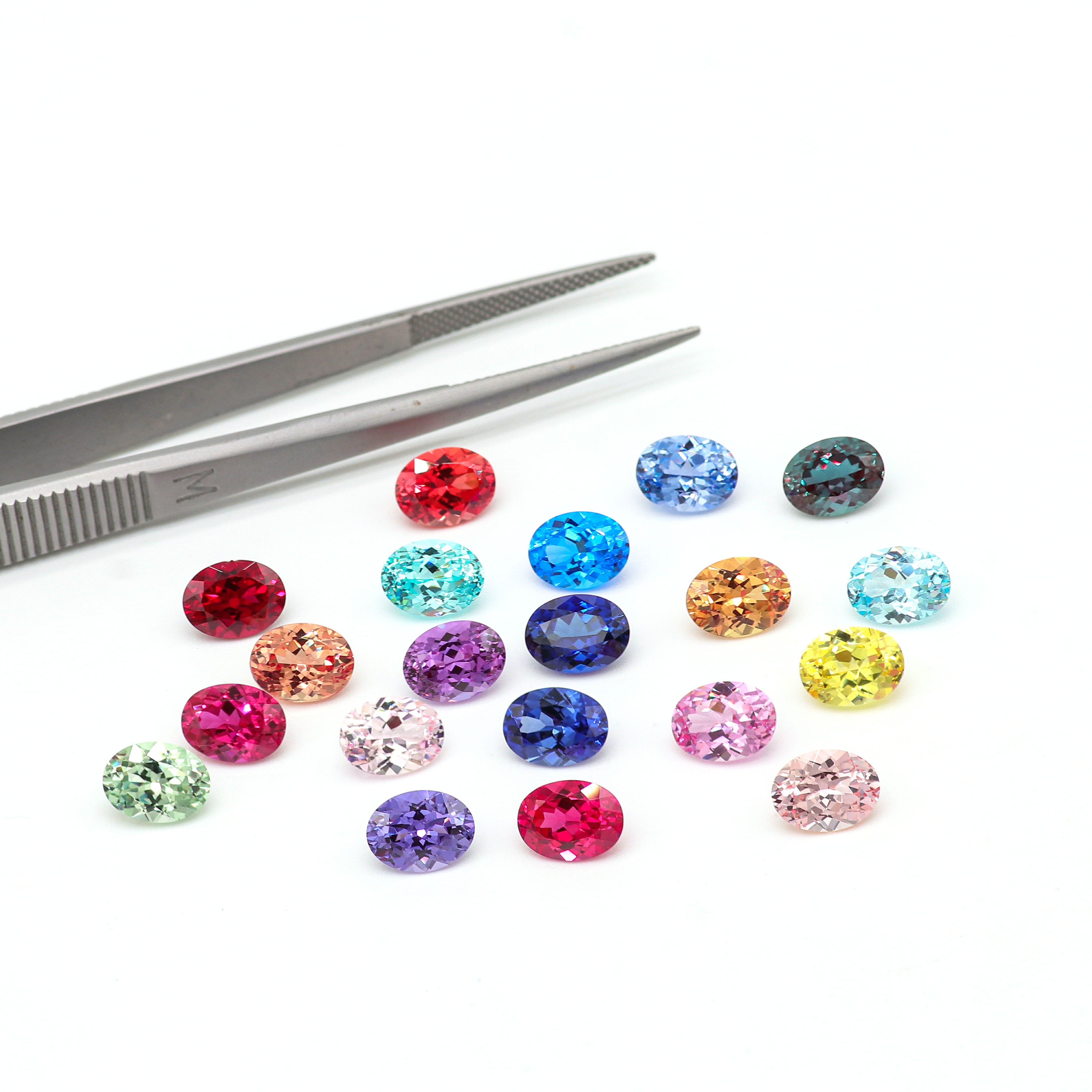 6*8mm oval cut lab grown diamond stock 22 multi color lab gemstone 1.5ct sapphire ruby emerald loose gemstone