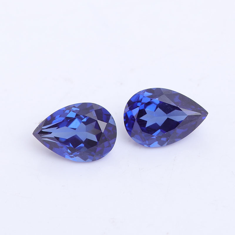 pear cut Beautiful Blue Sapphire loose stone custom for jewelry making Lab Grown Gemstone Synthetic Ruby Stone diamond