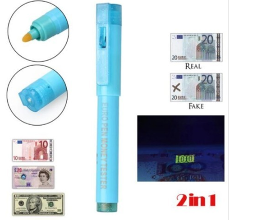 Professional   currency detector pen with UV note currency detector  on US dollars universal money detector pen