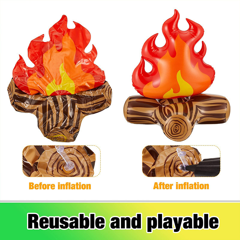 Inflatable Fake Campfire Camping Props Bonfire Party Decor Campfire Inflatable torch model yard decoration props