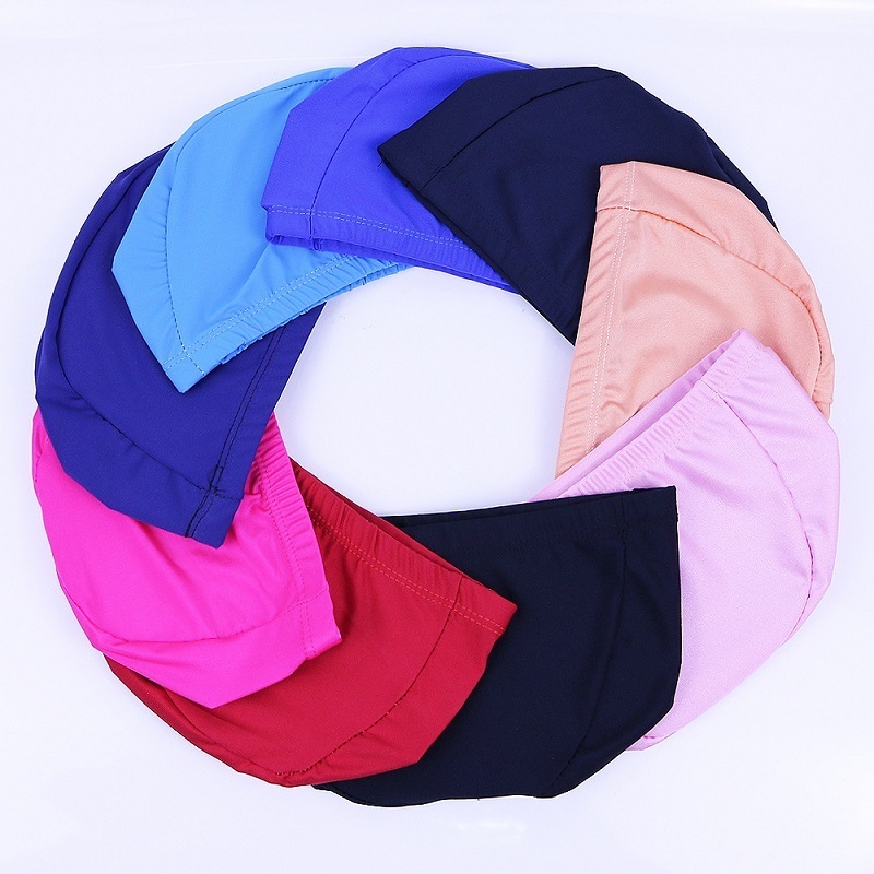 Polyester swimming cap polyester cap, polyester fabric swim cap with lowest price