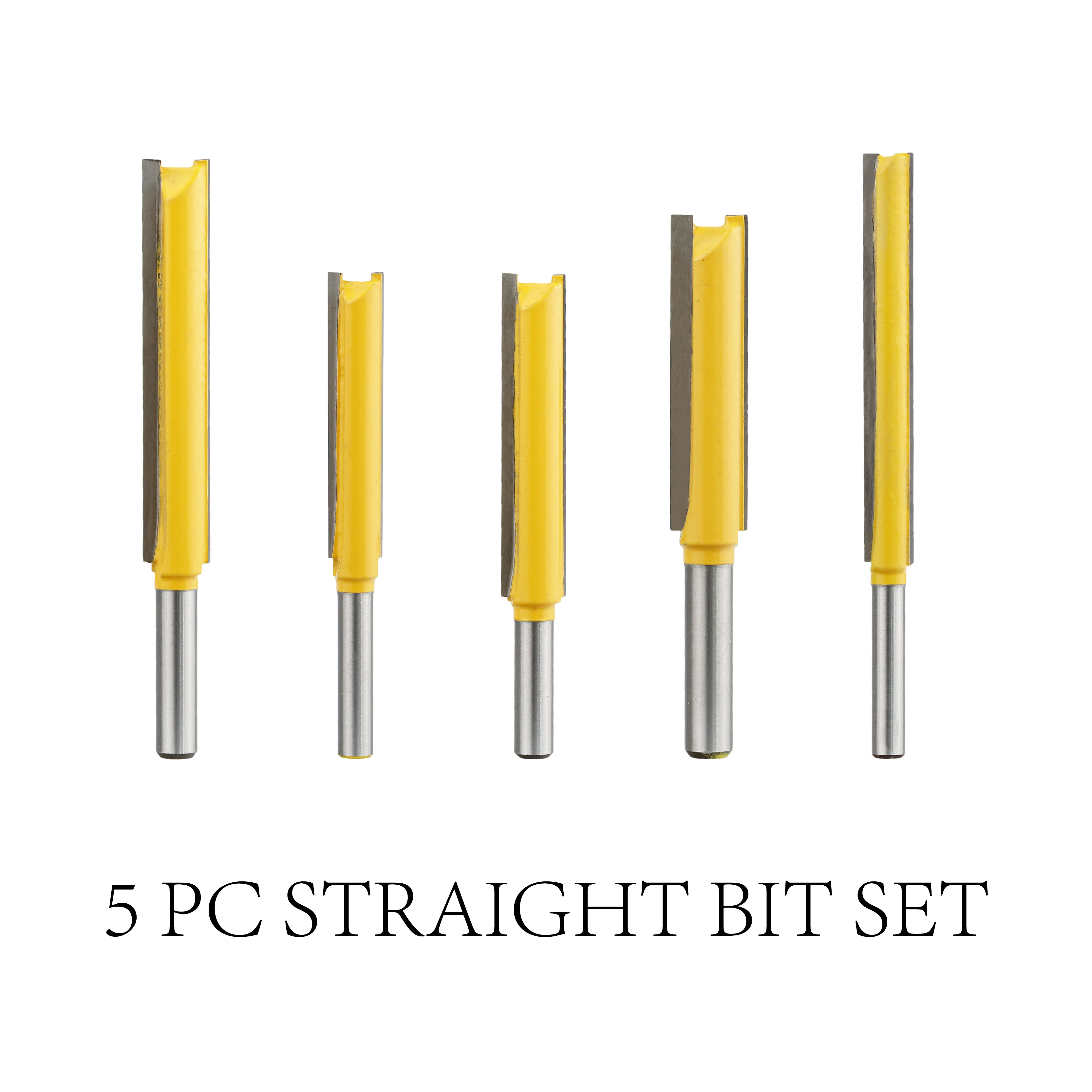 5PC Straight Router Bits Set Milling Cutter Solid Carbide  CNC Router Bit for Wood Tungsten Steel Router Bit