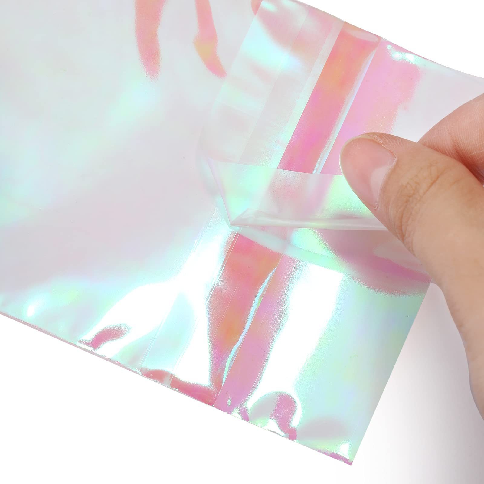 4 Size Resealable Self-sealing Reliable Iridescent Holographic Cellophane Treat Bag for Candy Aluminum Foil Package