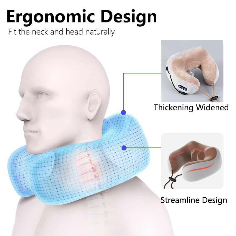 Amazon Wholesale Rechargeable U-Shaped Pillow Electric Massage Products Neck Massage Pillow