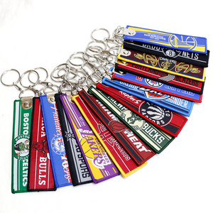 Wholesale Lakers basketball kobe key chain creative embroidery woven mark pendant basketball keychains souvenirs