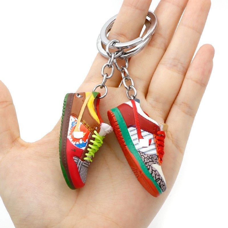 Personalized dunk skateboard shoes key chain shoe mold pendant bag a j mini basketball sneaker accessories