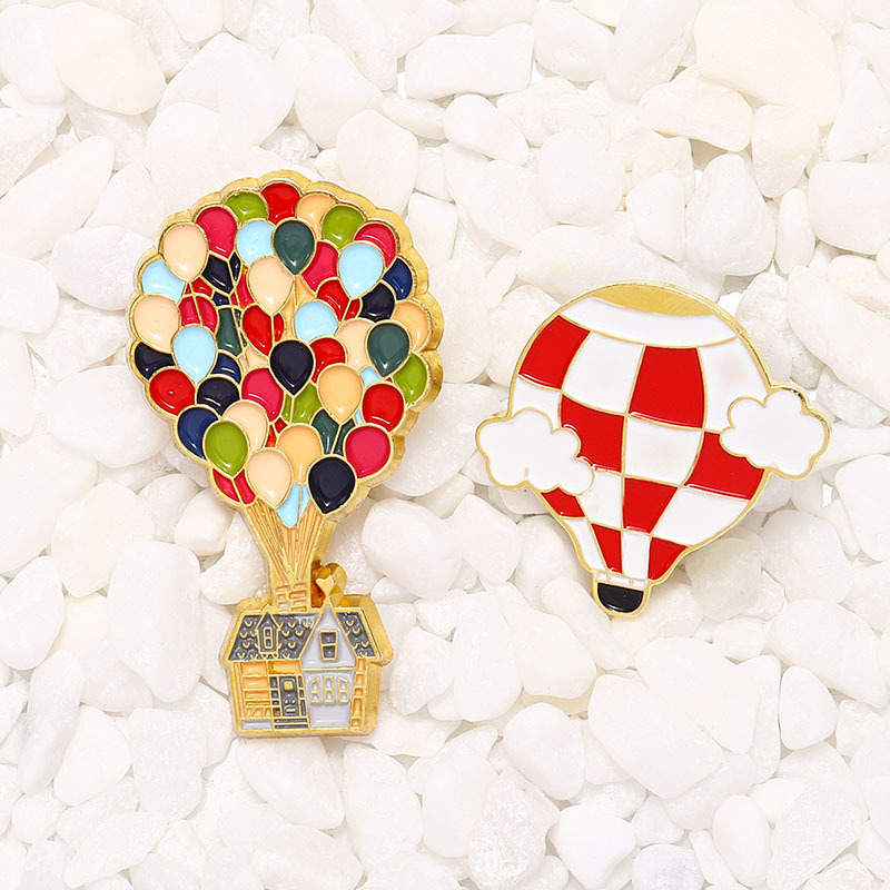 Colourful Balloon Pins Cartoon Movie Up Enamel Pin Hot Air Balloon Brooch Badges Lapel Pins