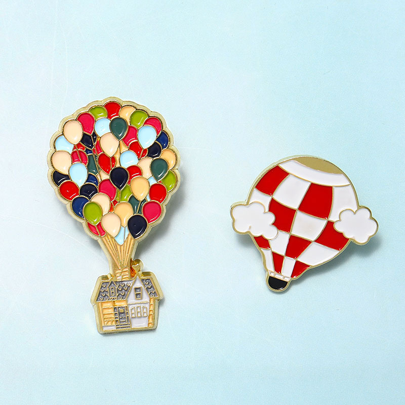 Colourful Balloon Pins Cartoon Movie Up Enamel Pin Hot Air Balloon Brooch Badges Lapel Pins