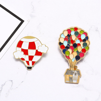 Colourful Balloon Pins Cartoon Movie Up Enamel Pin Hot Air Balloon Brooch Badges Lapel Pins