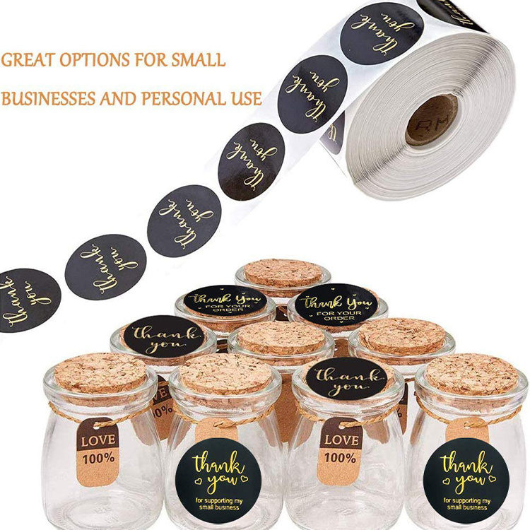 Custom Printed Logo Labels for Packaging Vinyl Waterproof Sticker Printing Roll Label Round Stickers