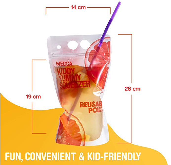 Custom Reusable Clear Stand Up Water Milk Popsicle Cooler Plastic Drink Beverage Shop Packaging Bag Pouch Kids Juice Packages