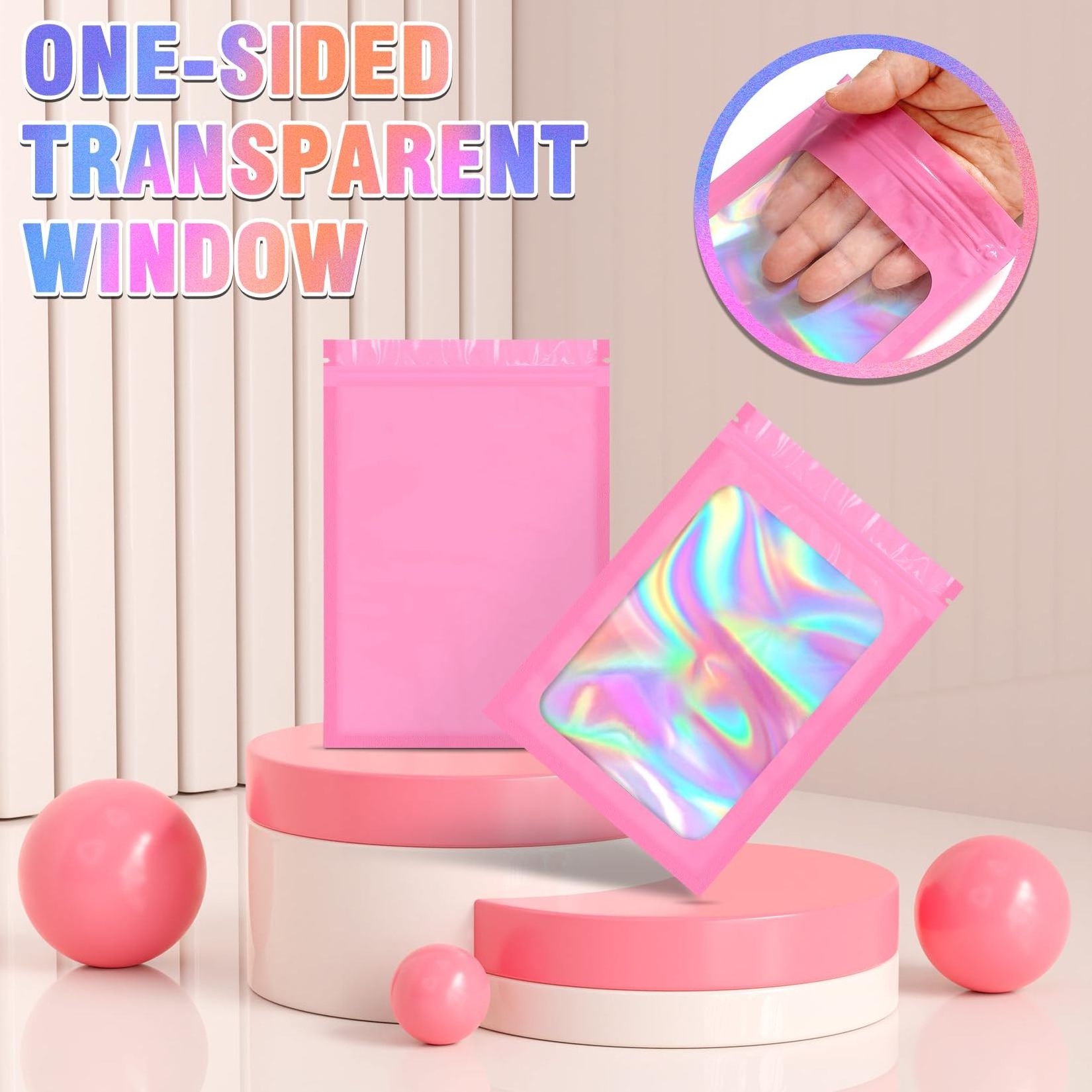 Smell Proof Holographic Bags with Sealing Strip