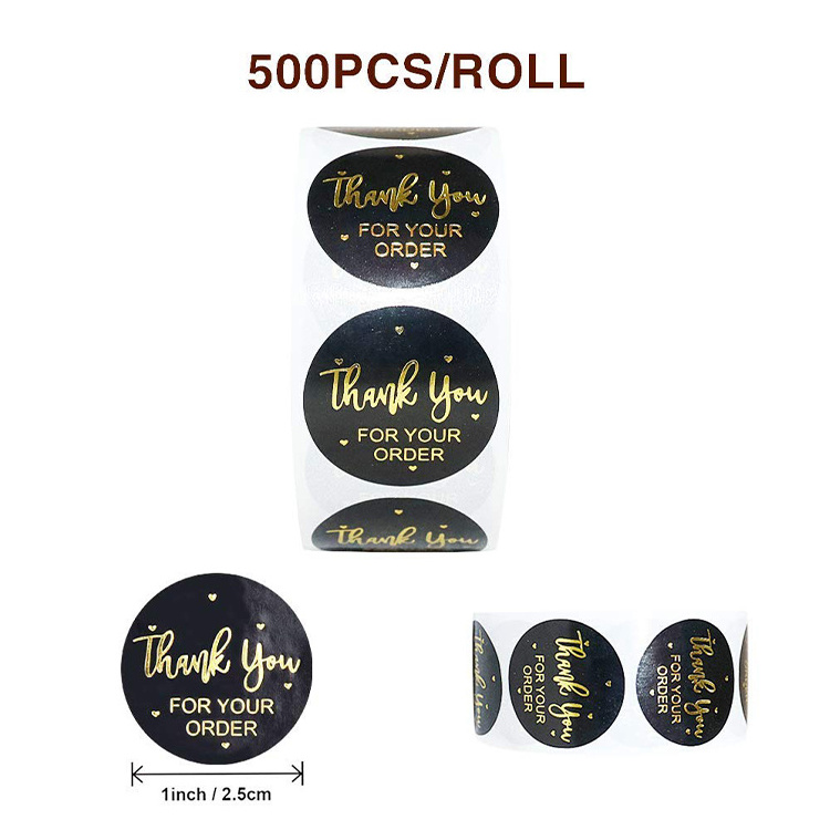 Custom Printed Logo Labels for Packaging Vinyl Waterproof Sticker Printing Roll Label Round Stickers