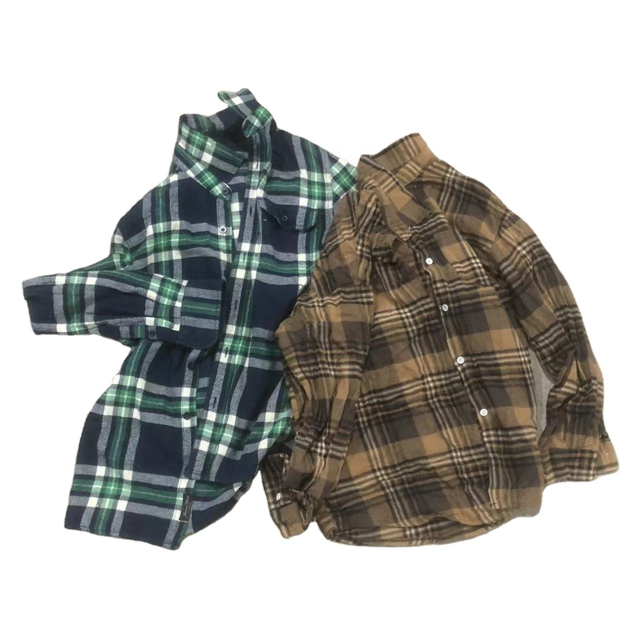 thrift used clothes bulk wholesale of flannel shirt bundle 2nd used winter plaid cotton shirts bales