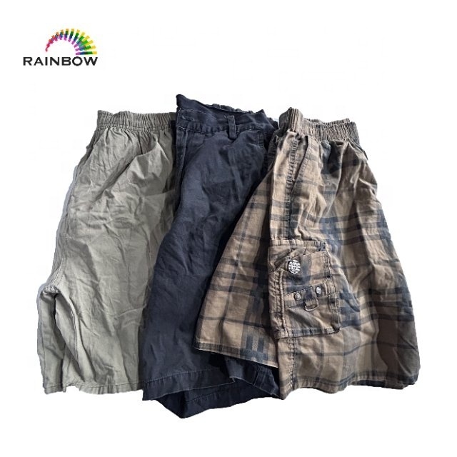 High quality used men short pants second hand mixed 2nd cargo shorts bulk ukay ukay clothing bales