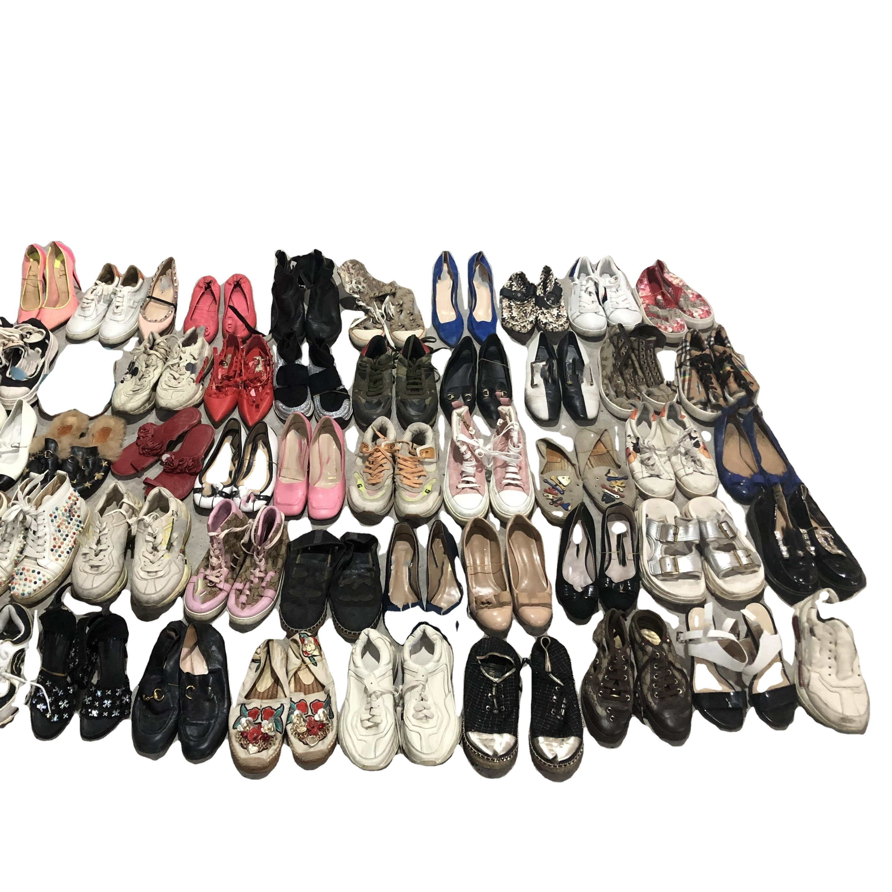 original bulk luxury mixed used shoes 2nd branded high-heels stock preloved premium italy sandals for ladies