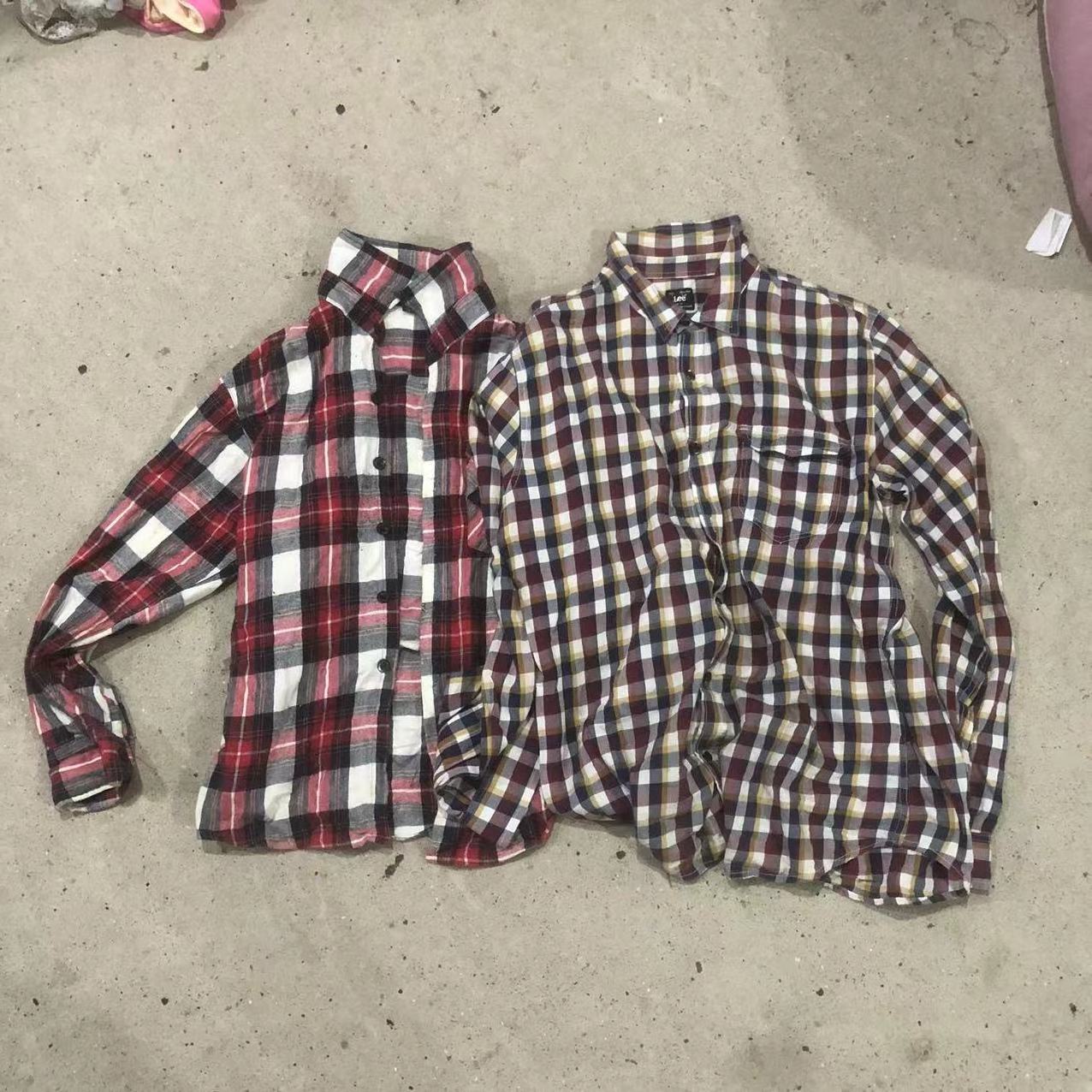 thrift used clothes bulk wholesale of flannel shirt bundle 2nd used winter plaid cotton shirts bales