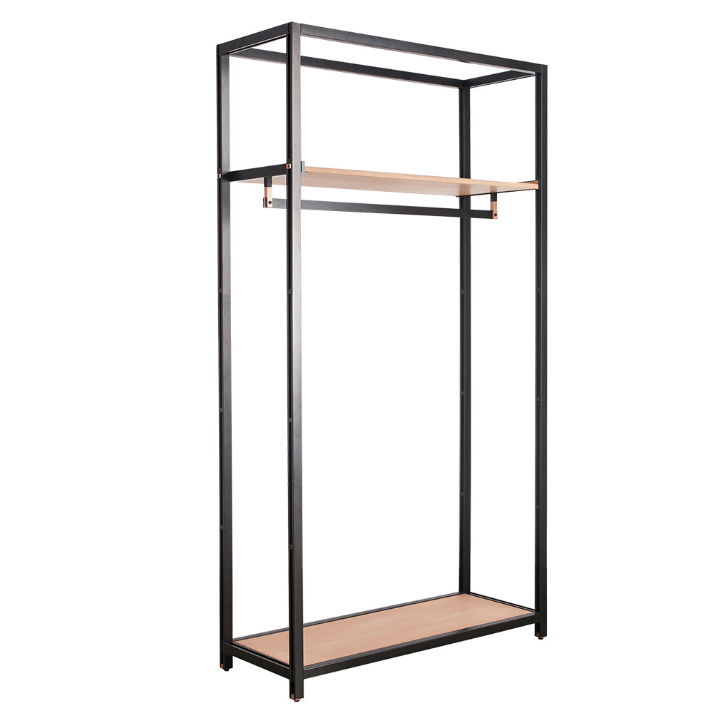 Wood And Metal Clothing Store Display Furniture Garment Retail Shops Clothes Stands Rack