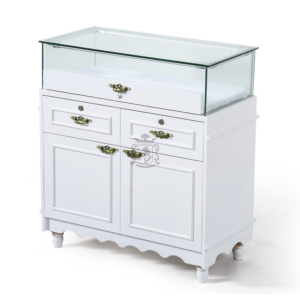 Jewelry Display Cases Wholesale Cabinet Counter Table Jewelry Shop Showroom Design Glass Counter with Drawer