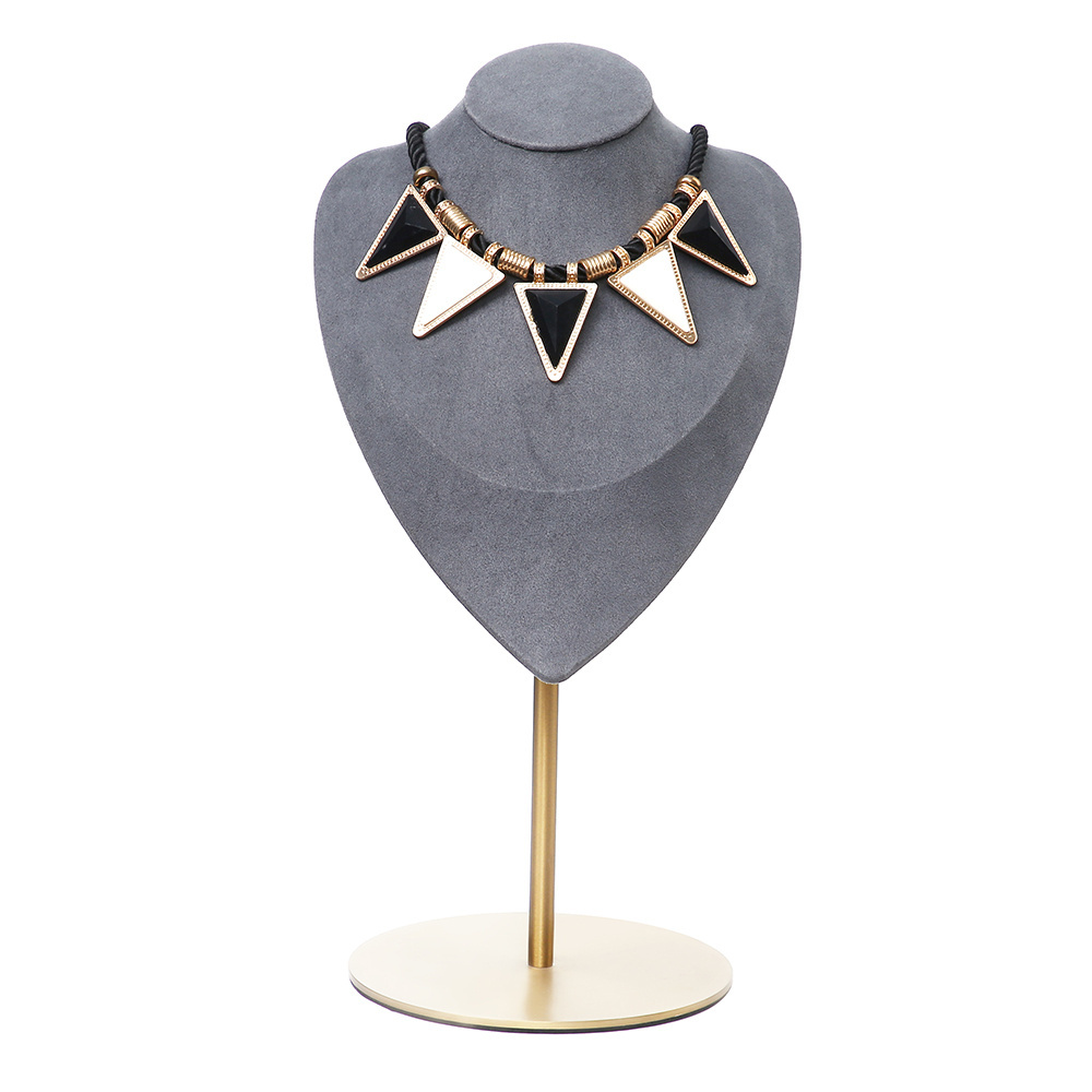 New Arrival Adjustable Velvet Necklace Jewelry Display Bust Jewellery Display Stand Set for Window Display