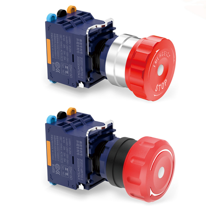 Customization  25A Plug-in Fast Connection  SA1 1NO 1NC Plastic emergency stop Button Switch