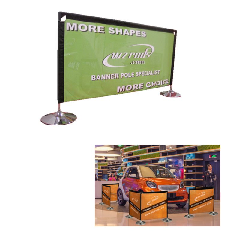 Weihai Wisezone unique design angle adjustable event sponsor banner frame logo custom outdoor advertising cafe barrier scrim